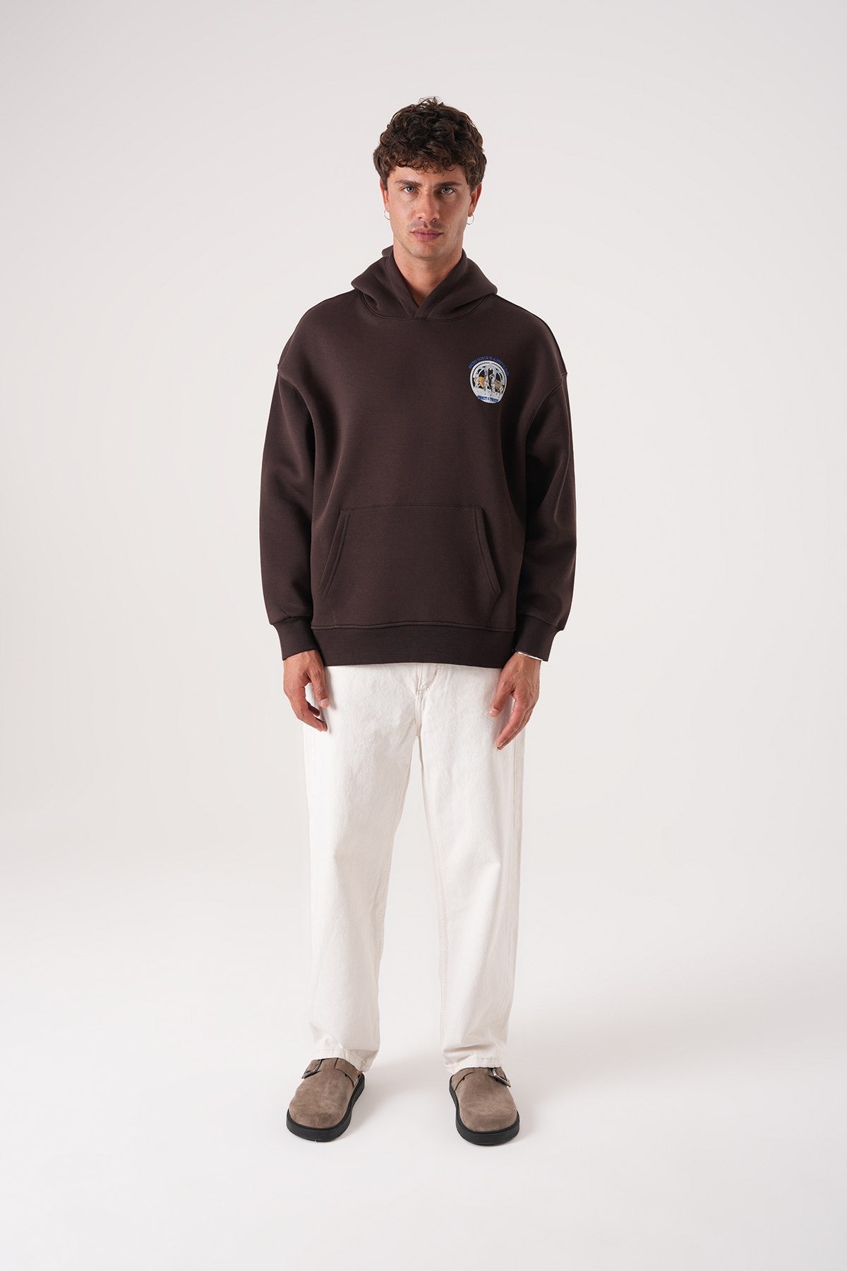 Men’s Chocolate Brown Hoodie – Noble Graphic Print