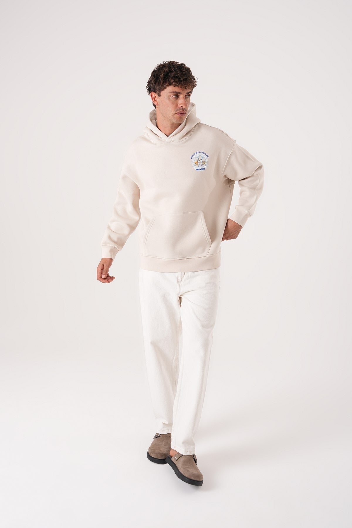 Men’s Beige Hoodie – Noble Privilege Edition
