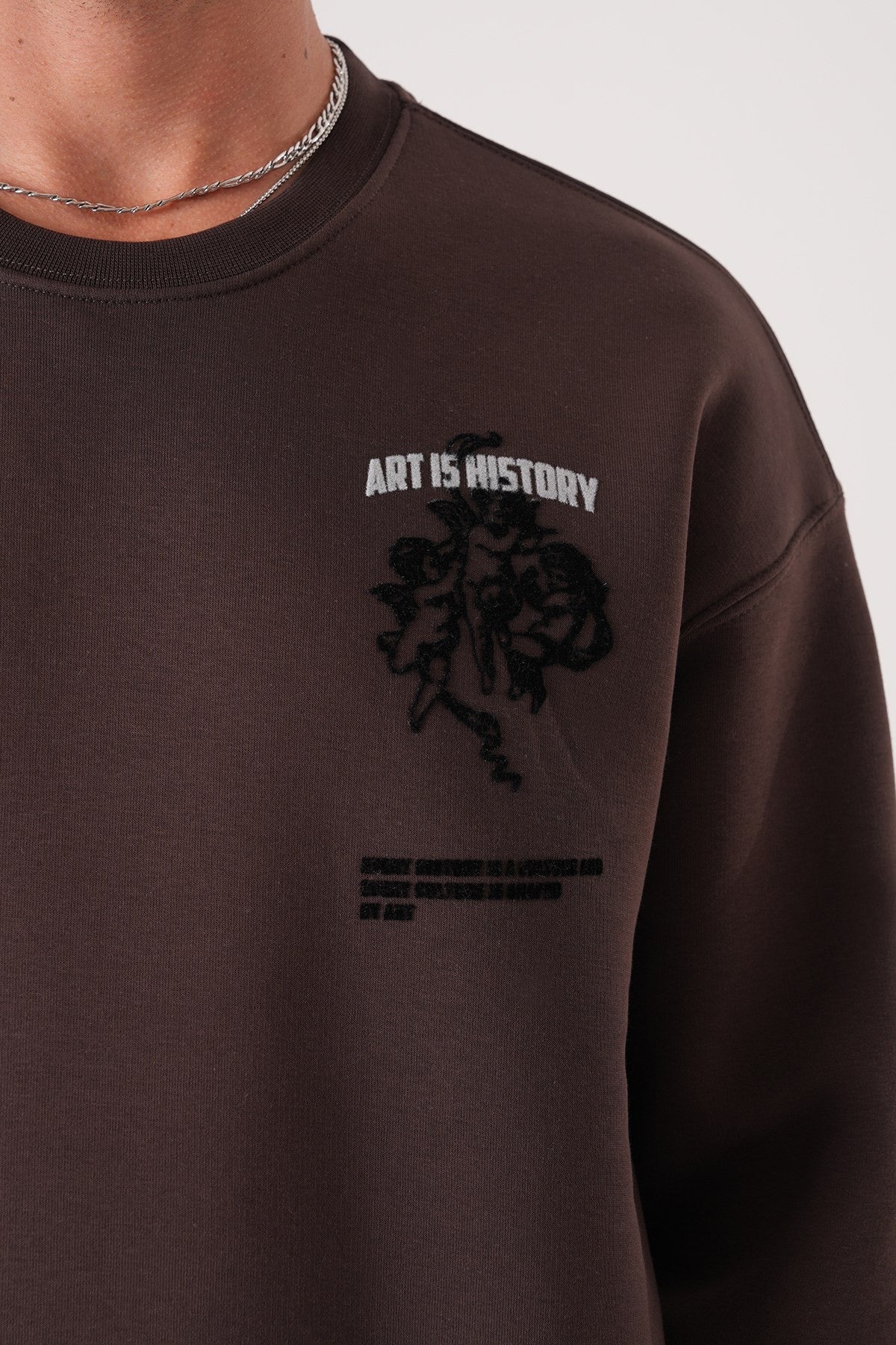 Men’s Crewneck Sweatshirt – Art Is History (Brown)