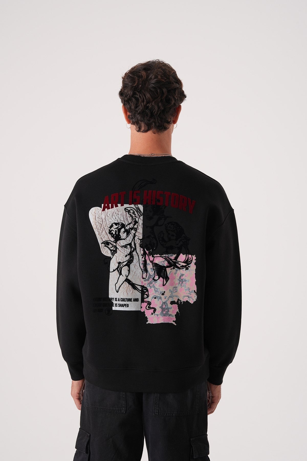 Men’s Crewneck Sweatshirt – Art Is History (Black)