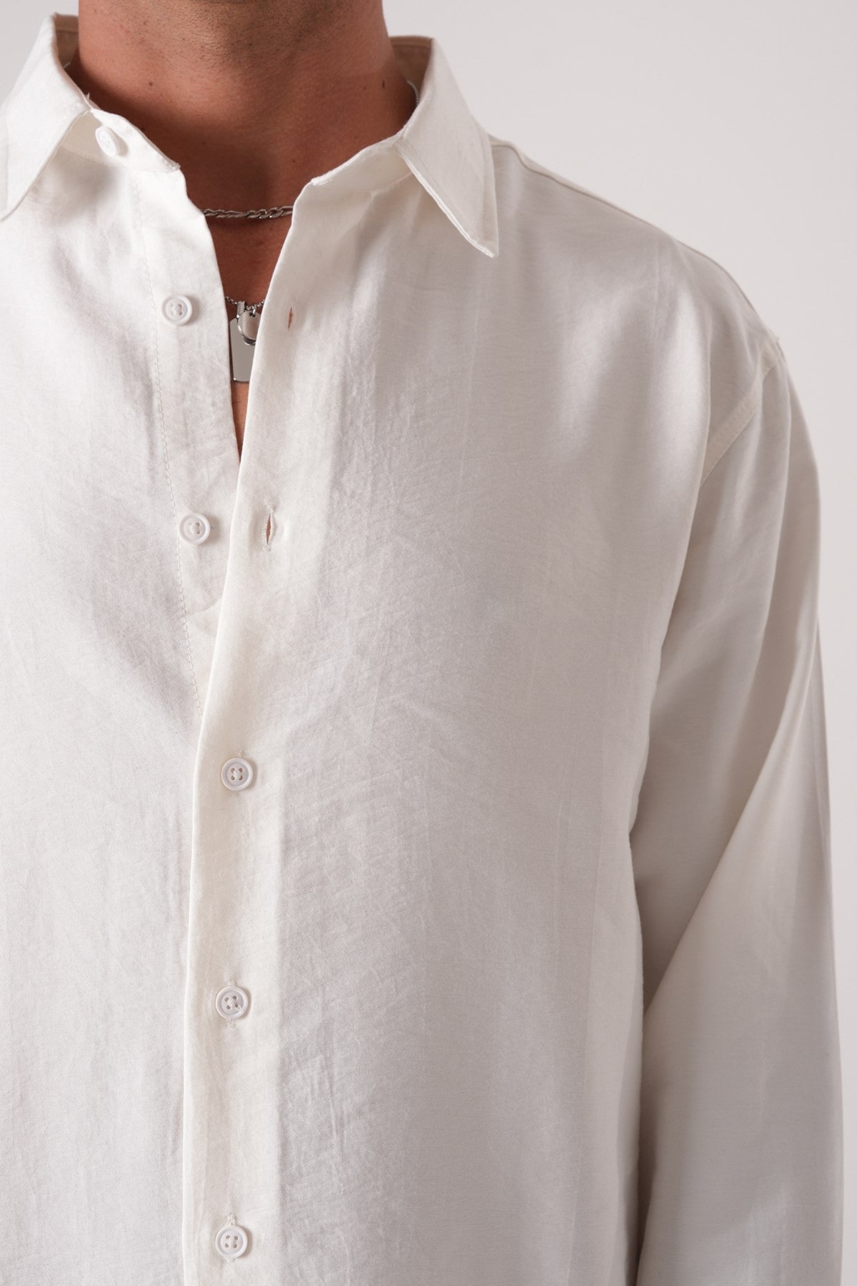 Men’s Long Sleeve Button-Down Shirt – Classic White