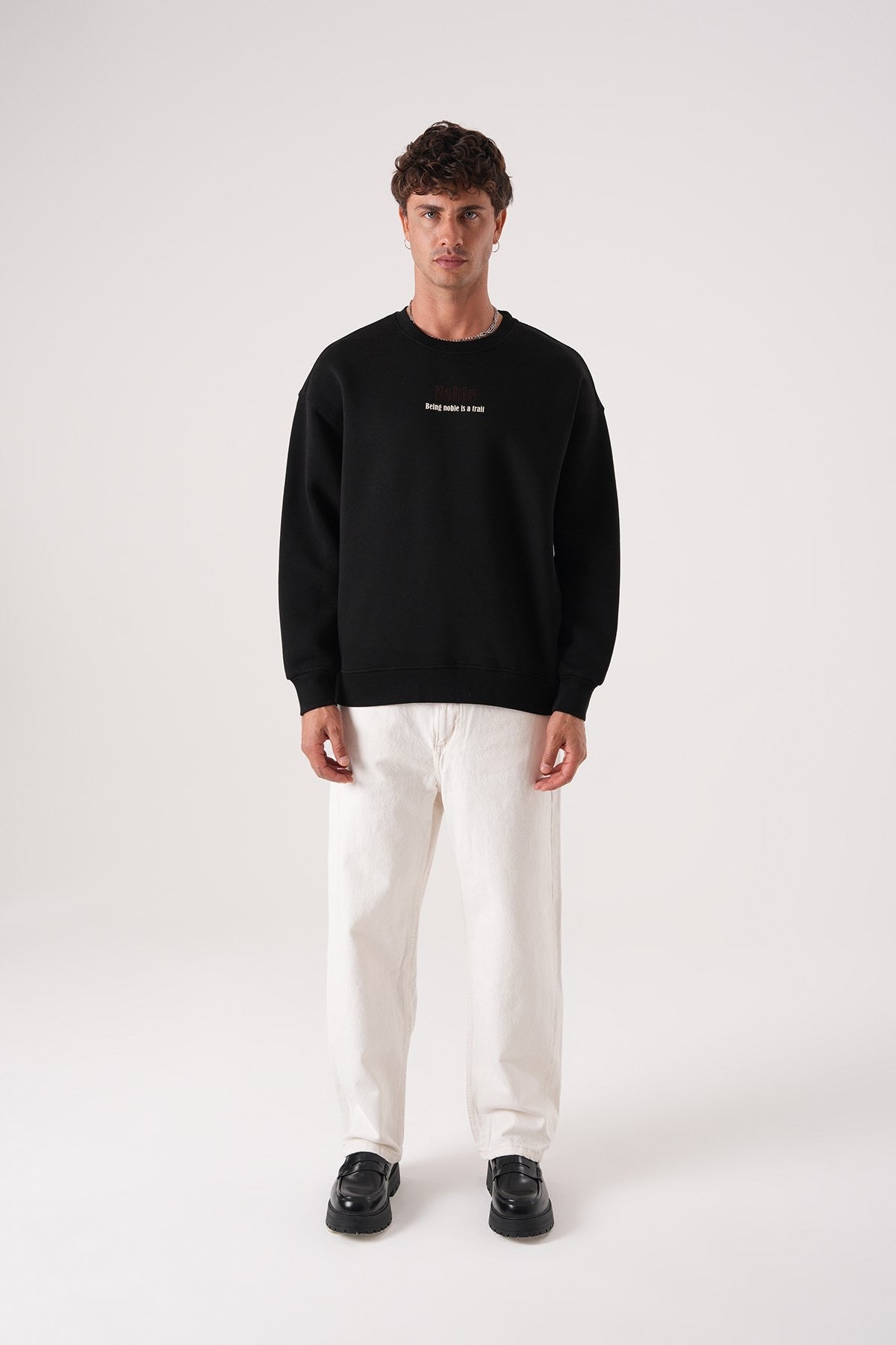 Men’s Black Crewneck Sweatshirt – Noble Quote Edition
