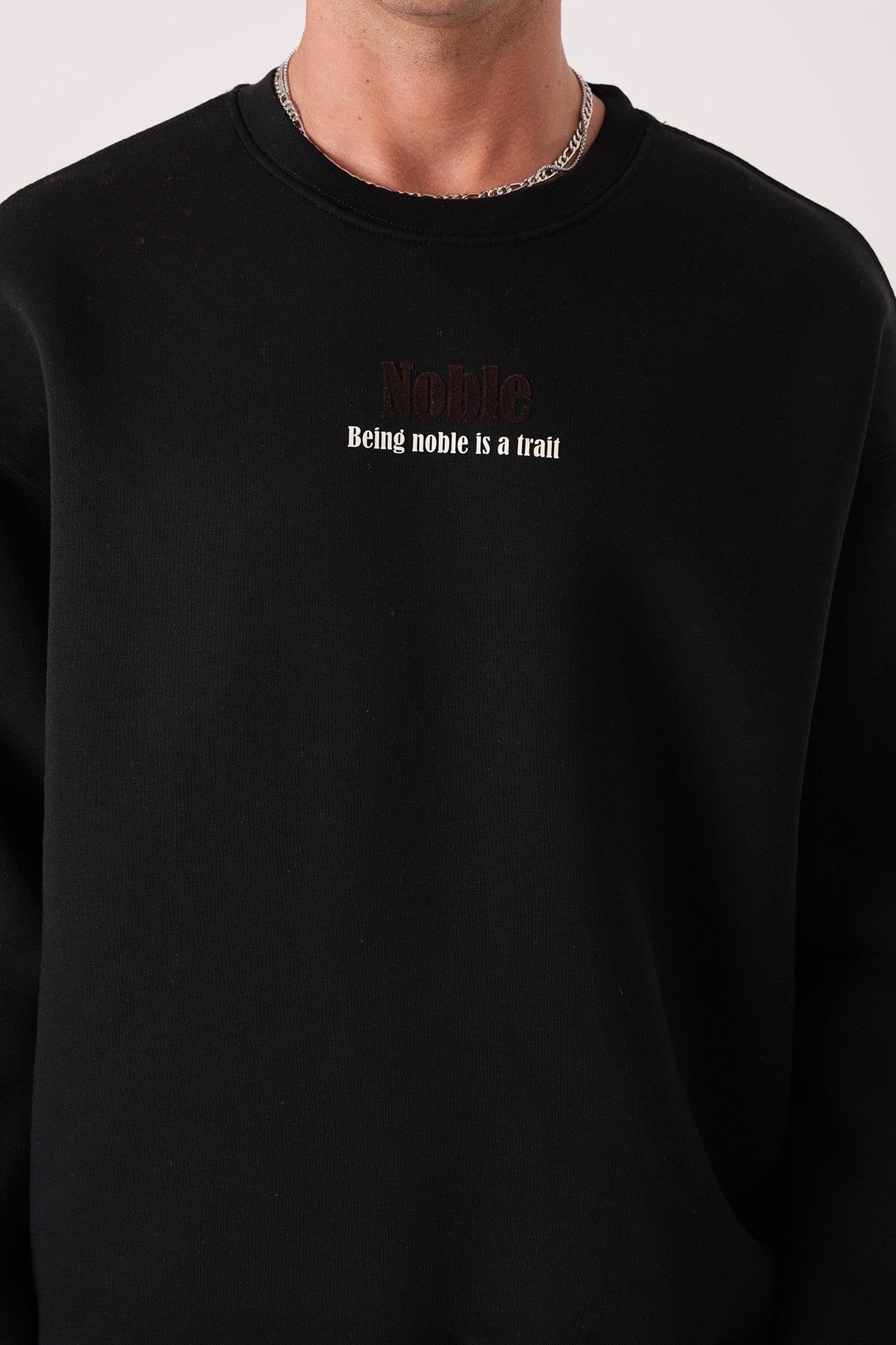Men’s Black Crewneck Sweatshirt – Noble Quote Edition