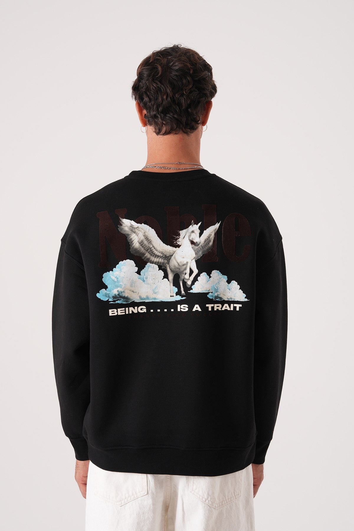 Men’s Black Crewneck Sweatshirt – Noble Quote Edition