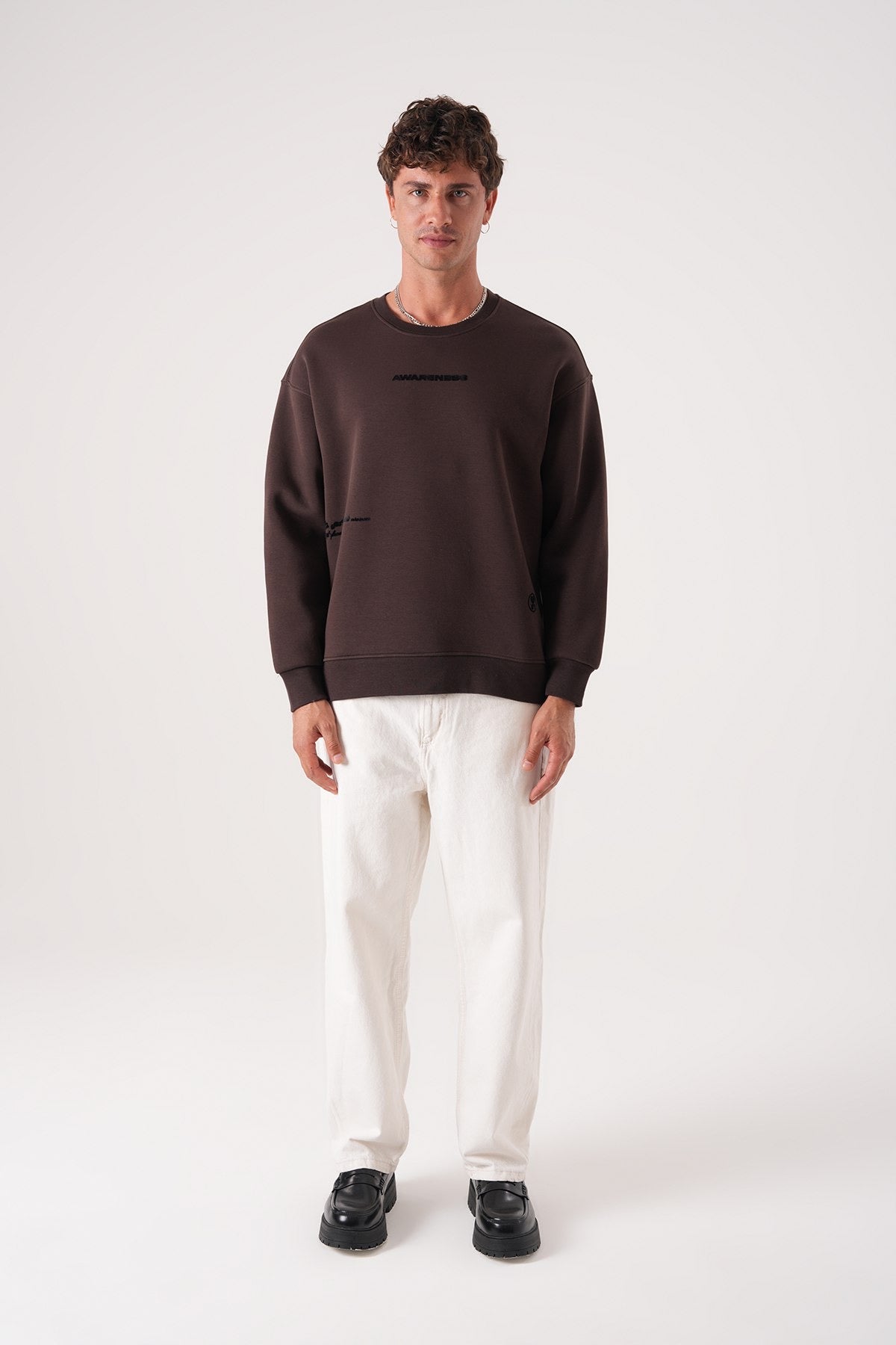 Men’s Minimal Awareness Sweatshirt – Brown