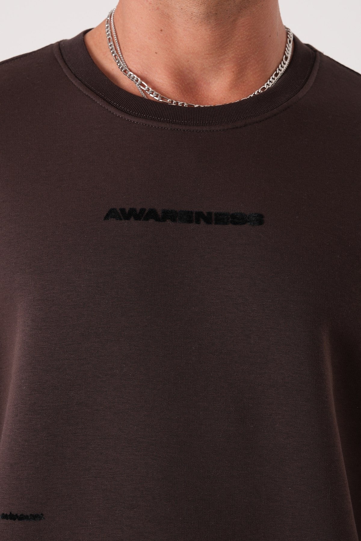 Men’s Minimal Awareness Sweatshirt – Brown