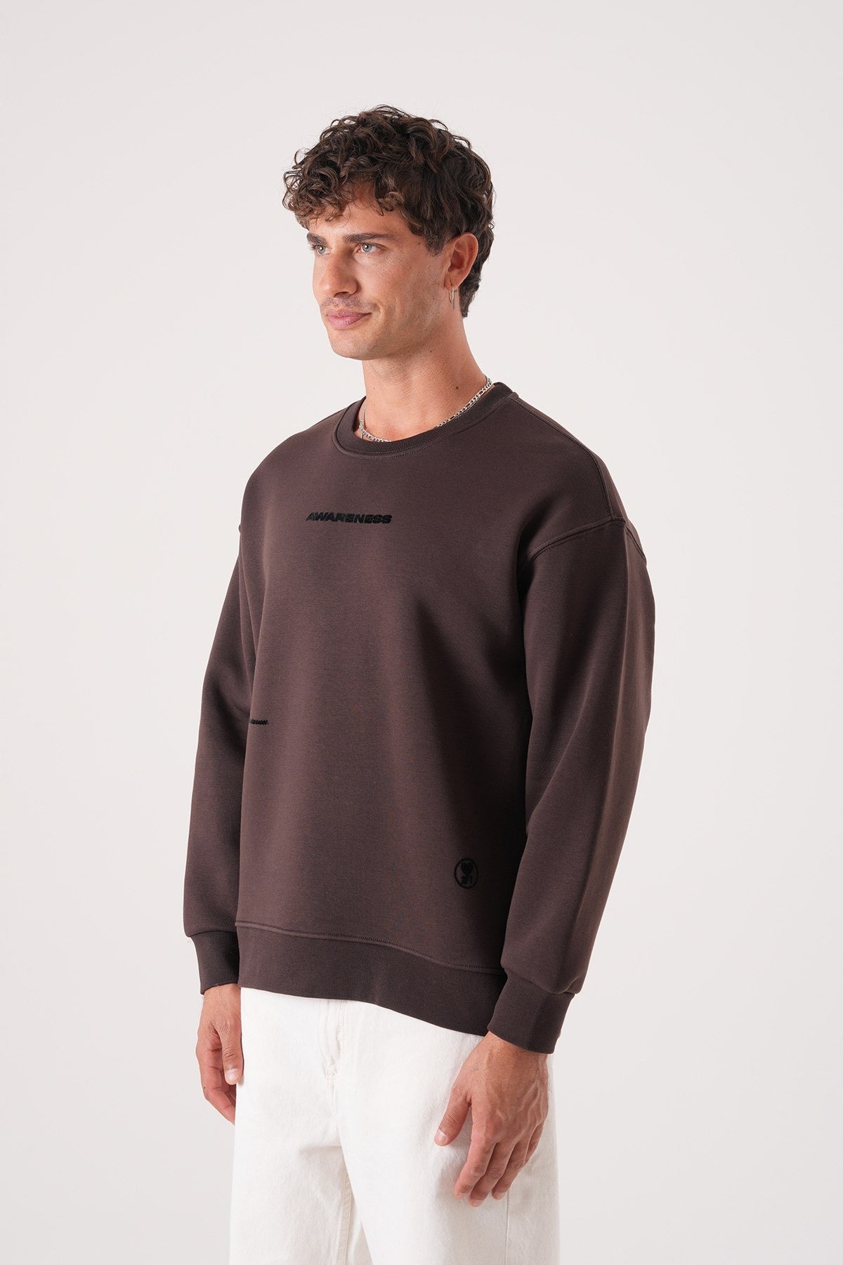 Men’s Minimal Awareness Sweatshirt – Brown