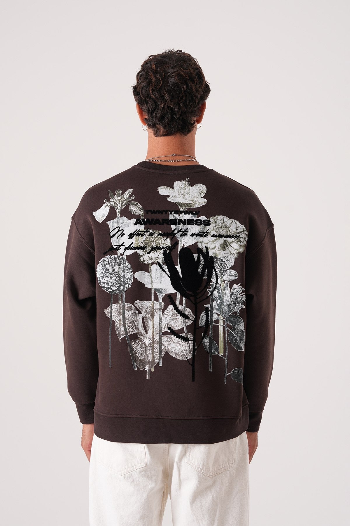 Men’s Minimal Awareness Sweatshirt – Brown