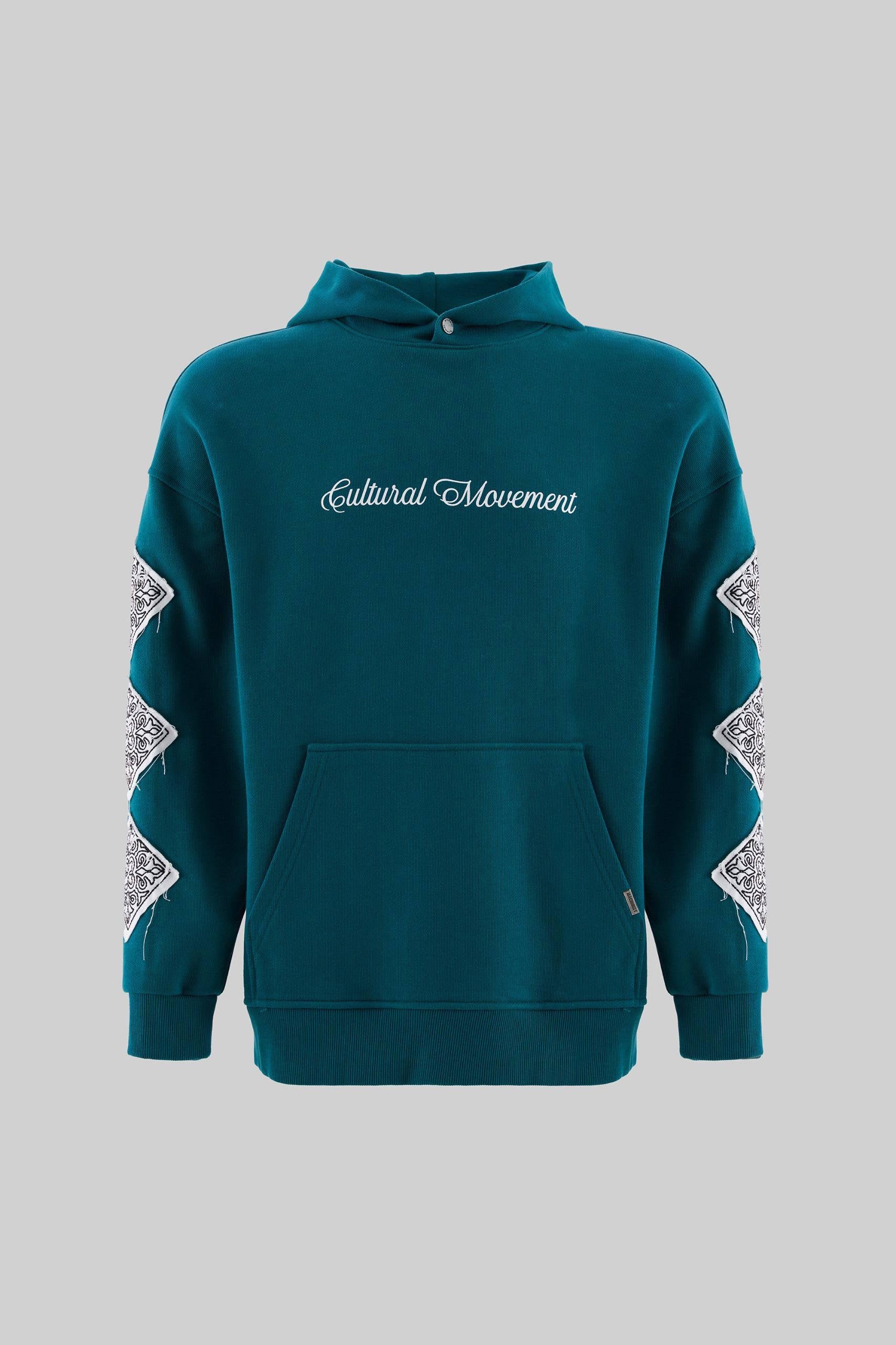Machinist Patched Ethnic Hoodie – Oil Green