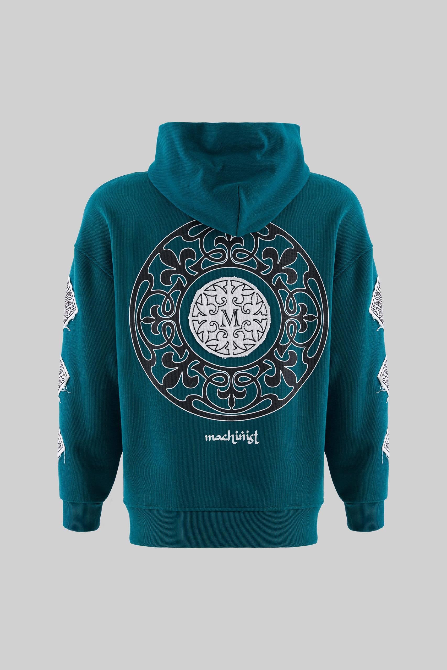 Machinist Patched Ethnic Hoodie – Oil Green