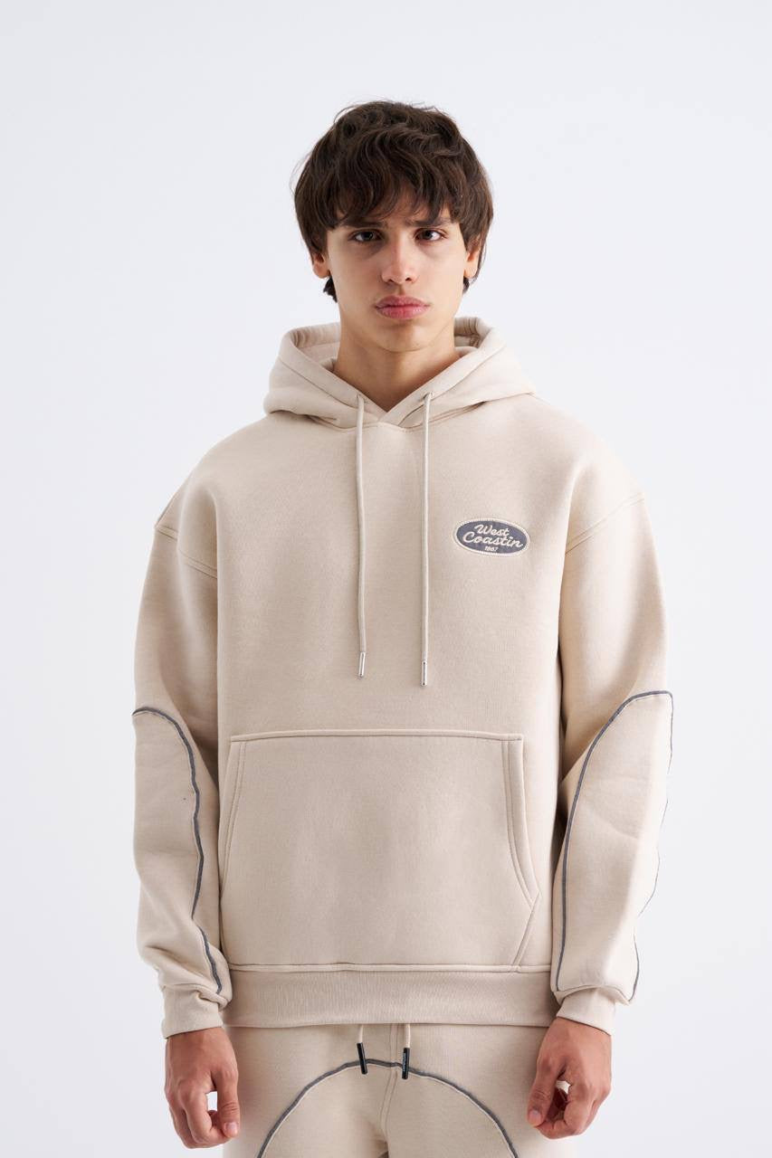 Machinist Patched Ethnic Hoodie – Grey