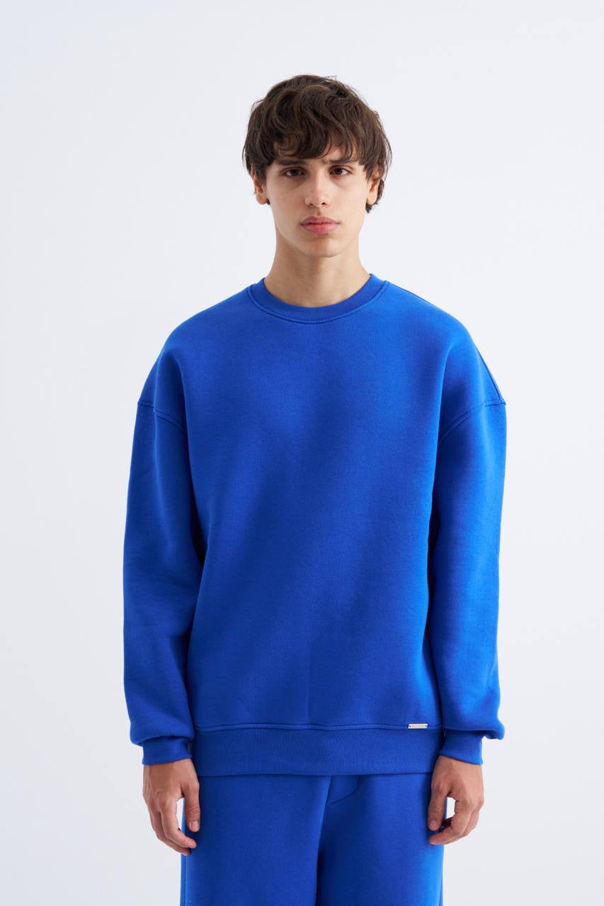 Long-Sleeve Crew Neck Sweatshirt — Blue