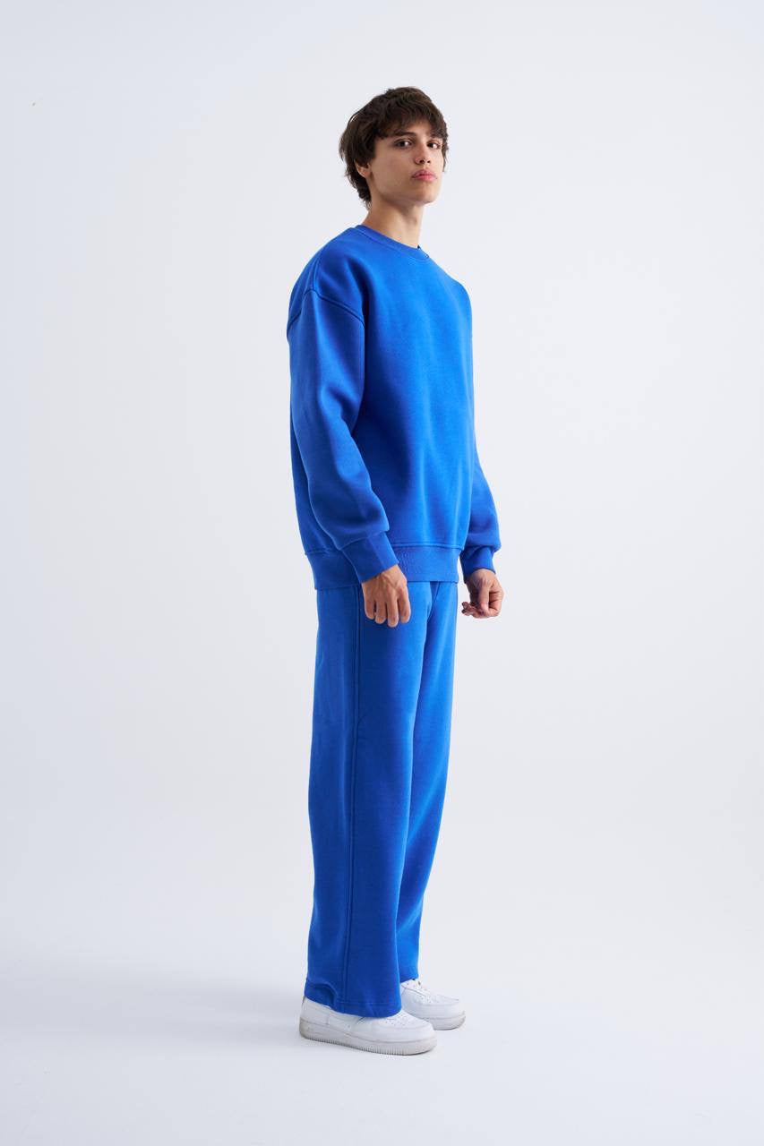 Long-Sleeve Crew Neck Sweatshirt — Blue