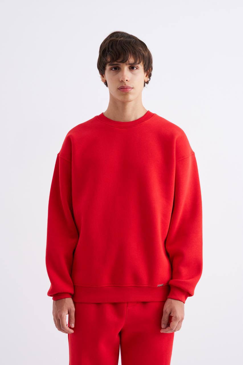 Machinist Men's Fire Printed Oversize Black Sweatshirt
