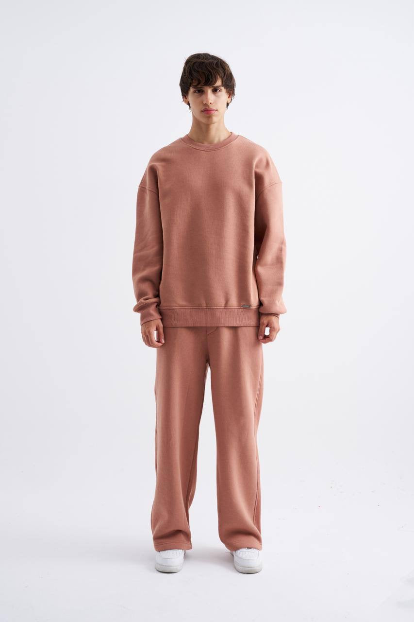Men Oversized Solid Sweatshirt – Beige
