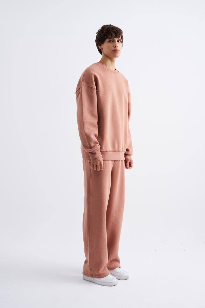 Men Oversized Solid Sweatshirt – Beige