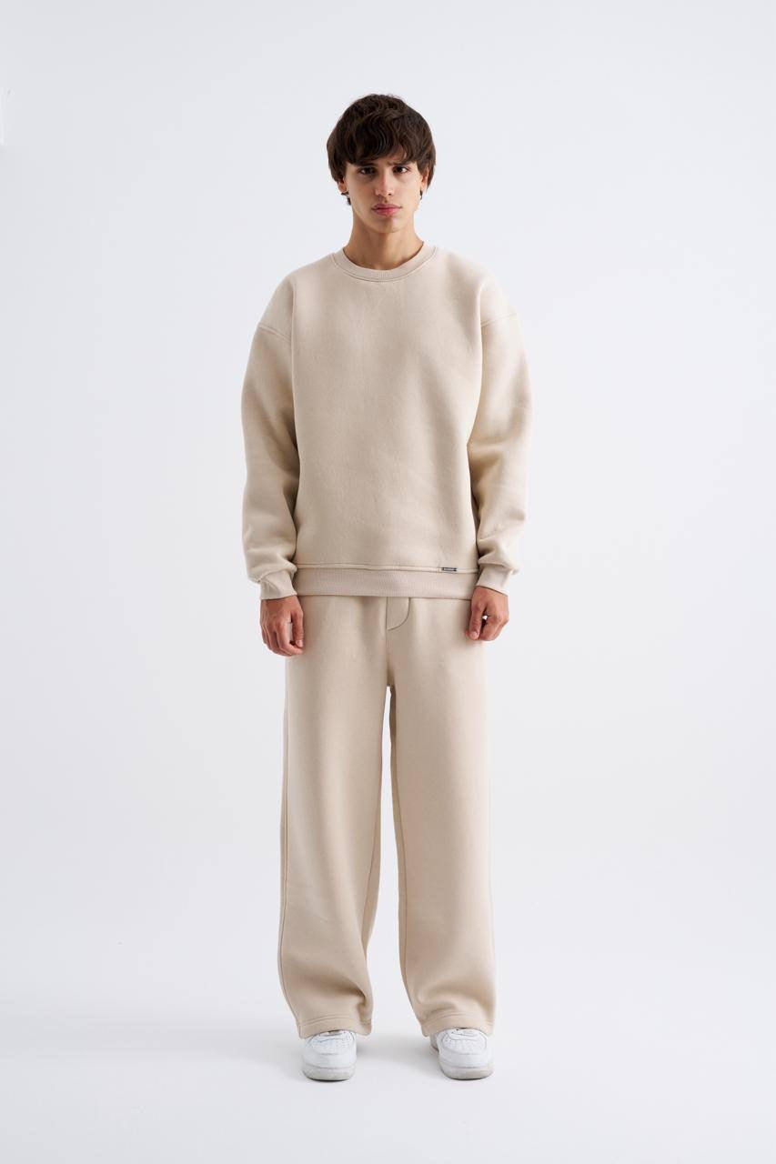 Martin Valen Men's Oversized Basic Beige Sweatshirt