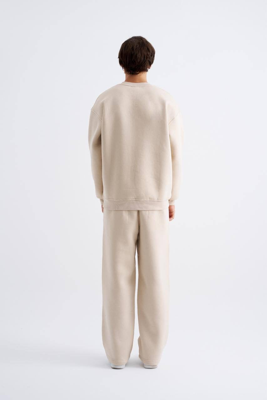 Martin Valen Men's Oversized Basic Beige Sweatshirt