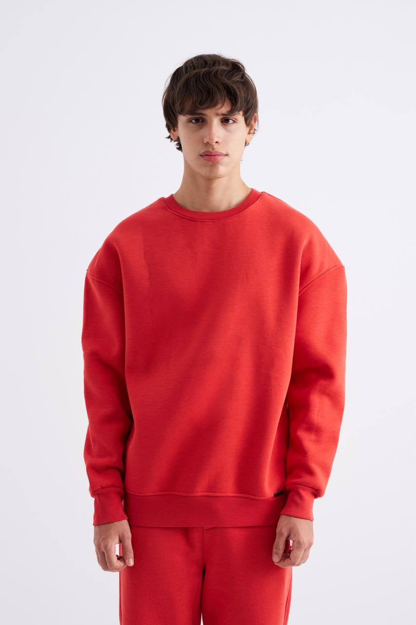 Machinist Men's Fire Printed Oversize Black Sweatshirt
