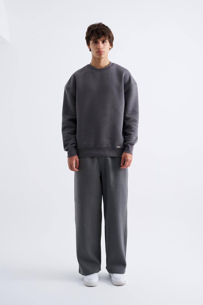 YAKAMEL Men's Oversized 3-Thread Fleece Sweatshirt