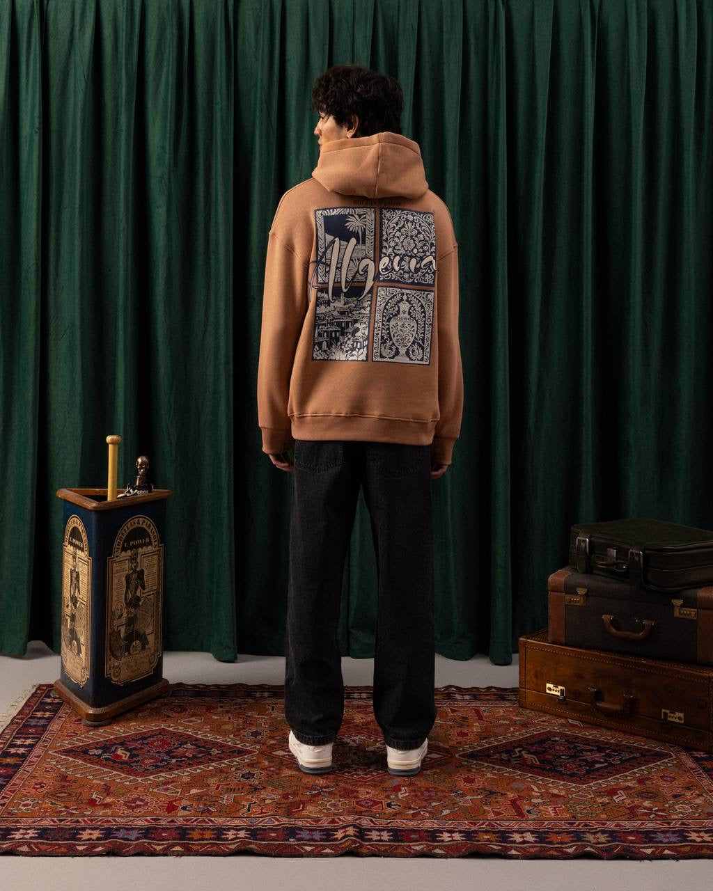 Men’s Camel Algeria Patch Hoodie – Travel-Inspired Streetwear