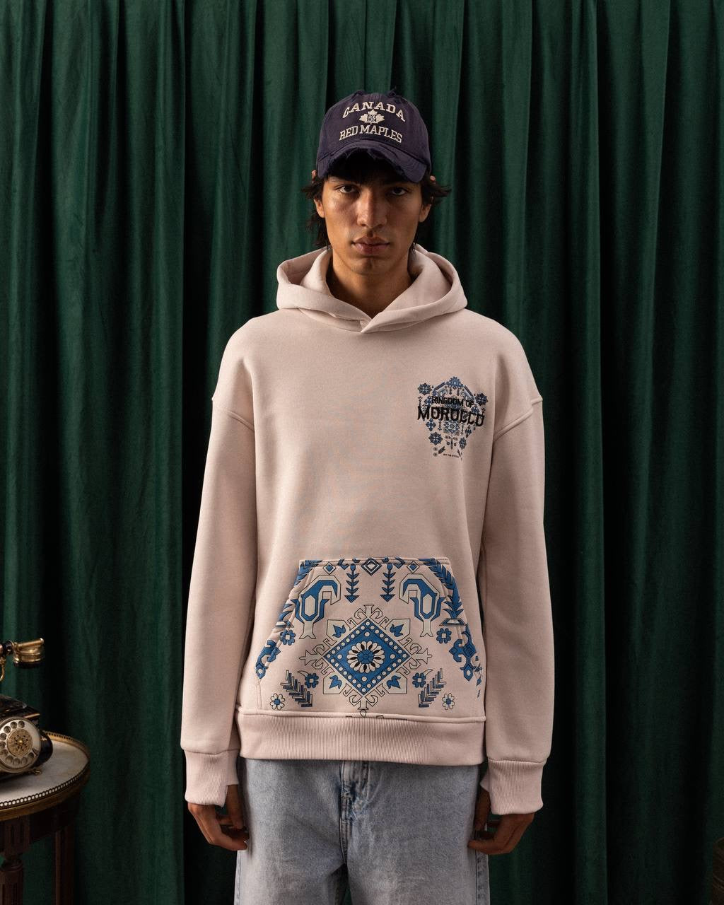 Men’s Beige Morocco Graphic Hoodie – Cultural Travel Streetwear