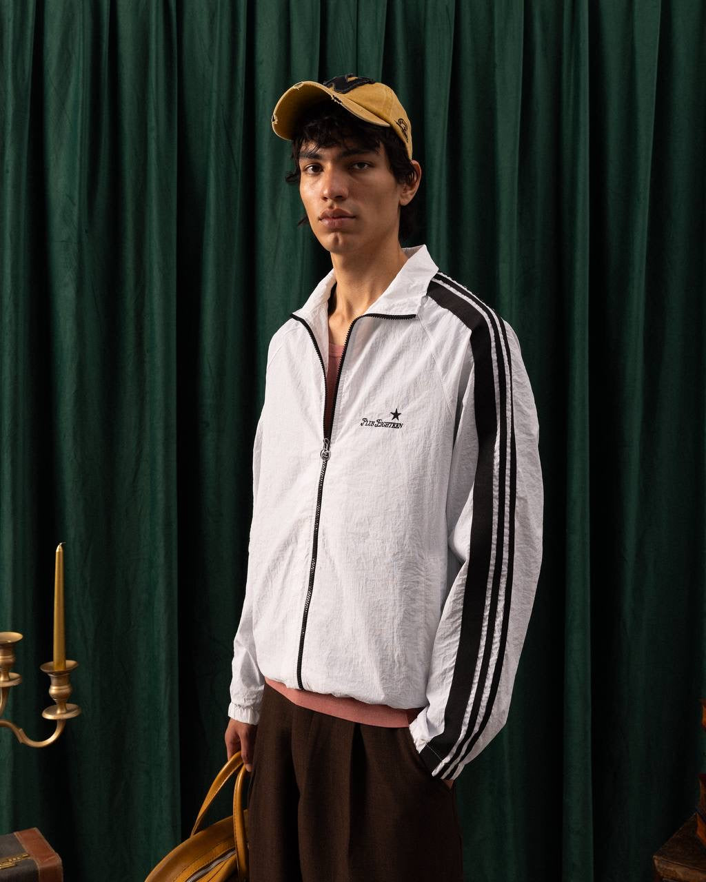 Men’s Track Jacket – Plus Eighteen Striped Zip-Up (Multiple Colors)