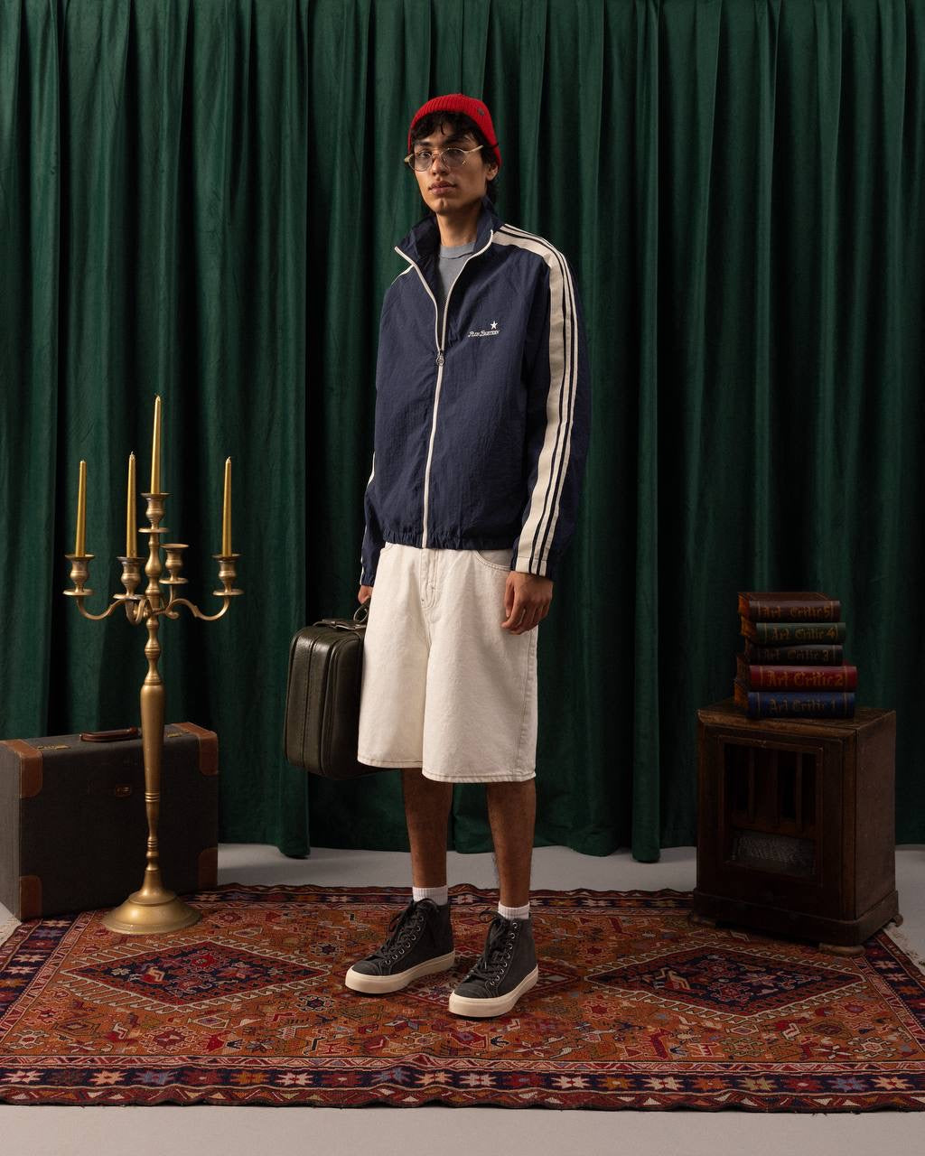 Men’s Track Jacket – Plus Eighteen Striped Zip-Up (Multiple Colors)