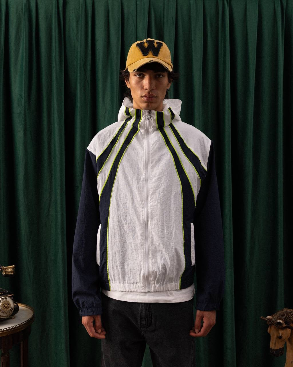 Men’s Retro Multicolor Windbreaker Jacket – Vintage Panel Design