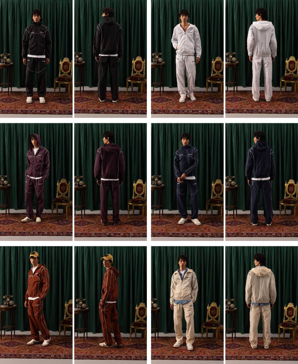 Men’s Retro Tracksuit Collection – Classic Monochrome & Earth Tones