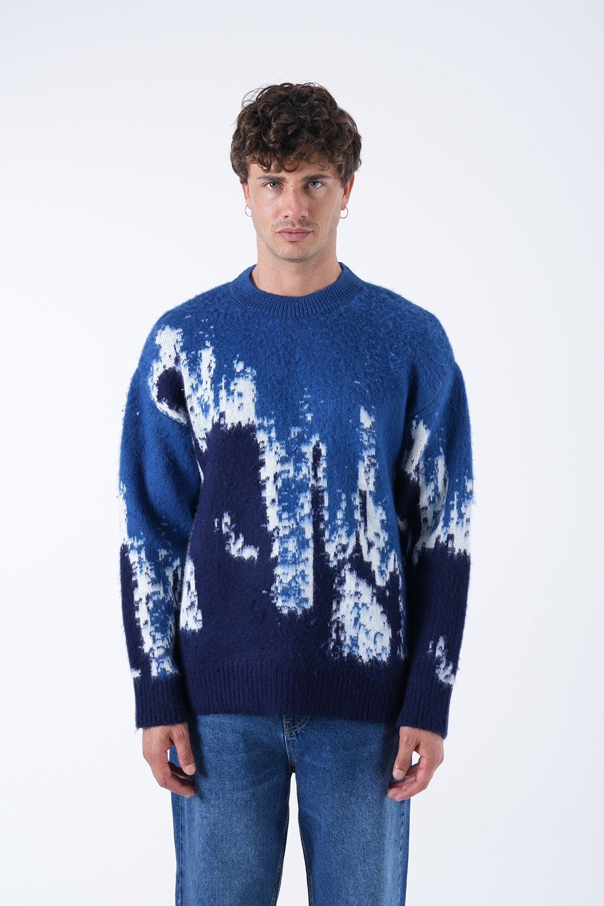 Men’s Abstract Pattern Knit Sweater