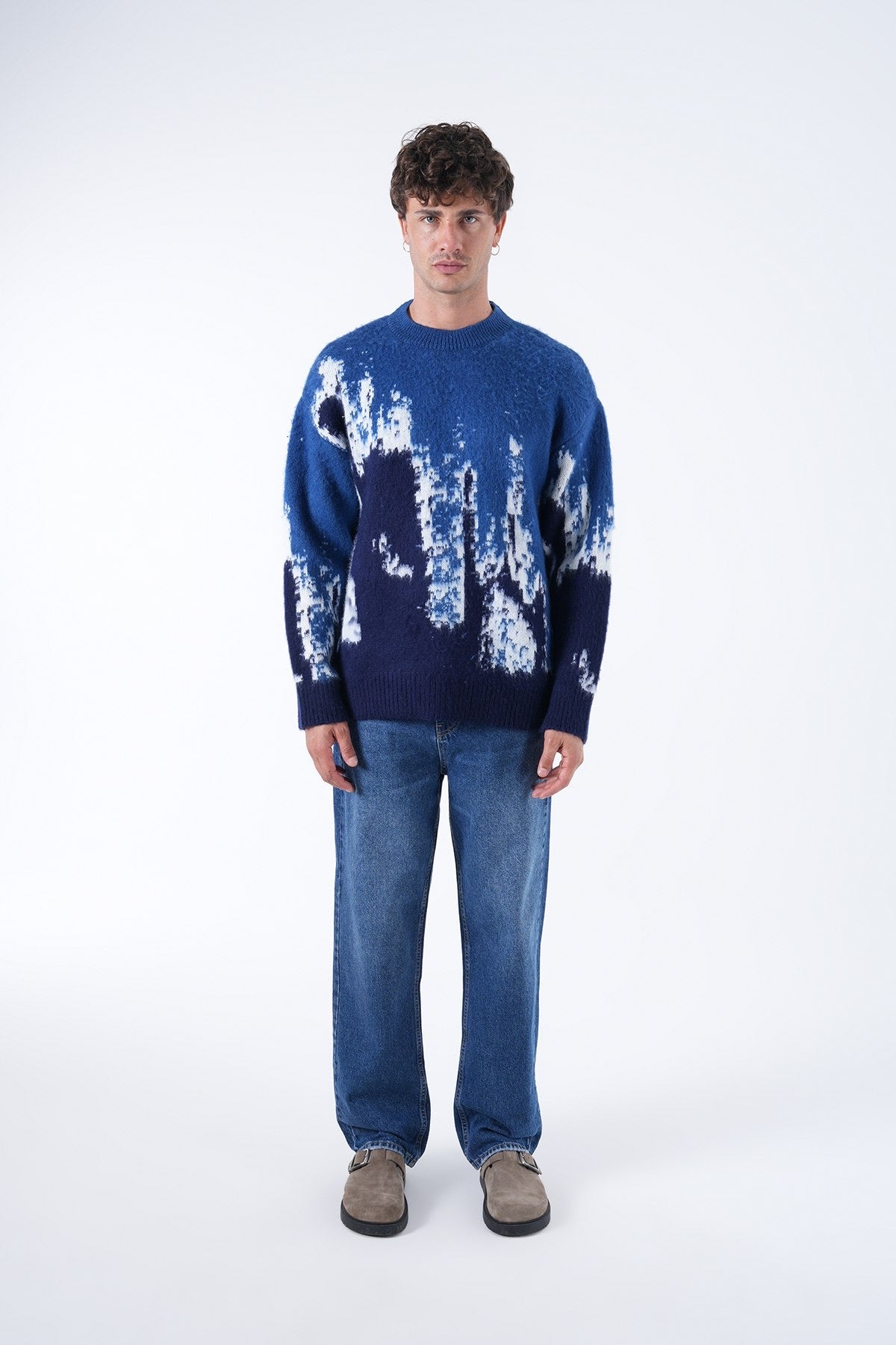 Men’s Abstract Pattern Knit Sweater