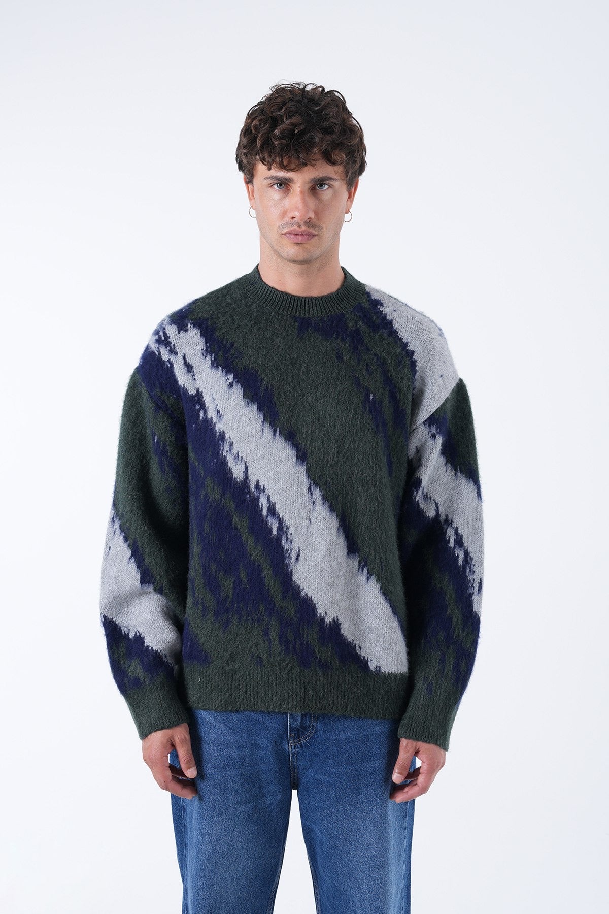Men’s Abstract Pattern Knit Sweater – Multi-Color Options