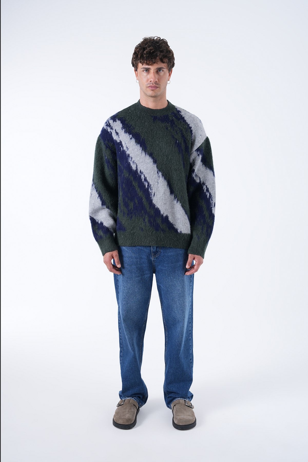 Men’s Abstract Pattern Knit Sweater – Multi-Color Options