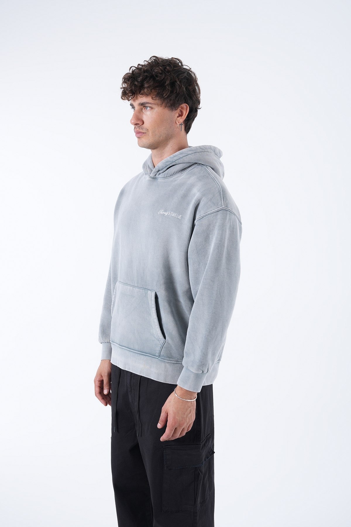 Men’s Minimal Logo Hoodie – Washed Collection