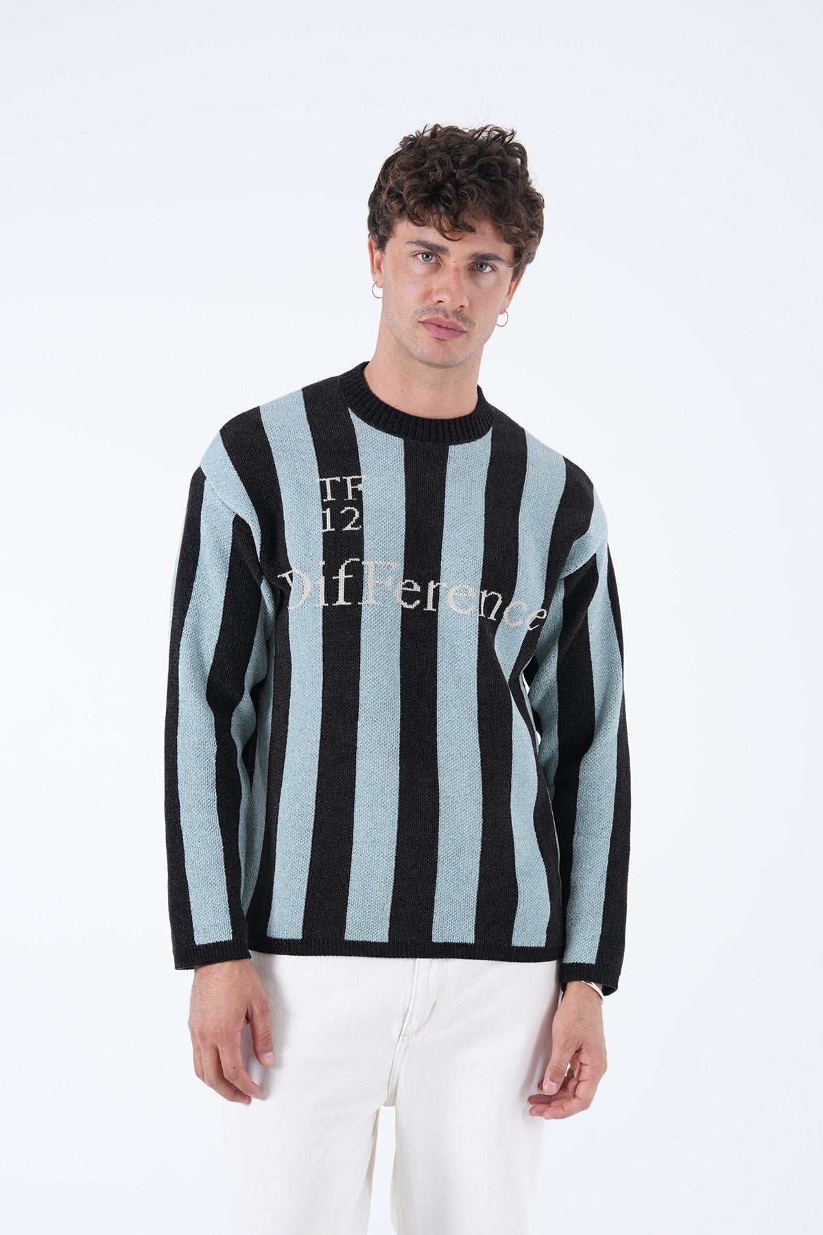 Men’s Striped Statement Sweater – Multi Colors