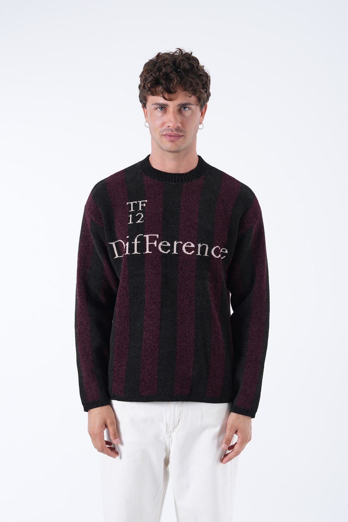 Men’s Striped Statement Sweater – Multi Colors