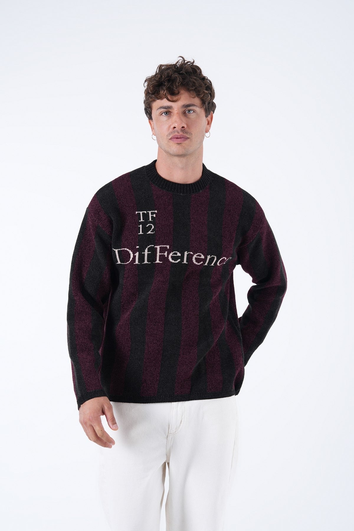 Men’s Striped Statement Sweater – Multi Colors