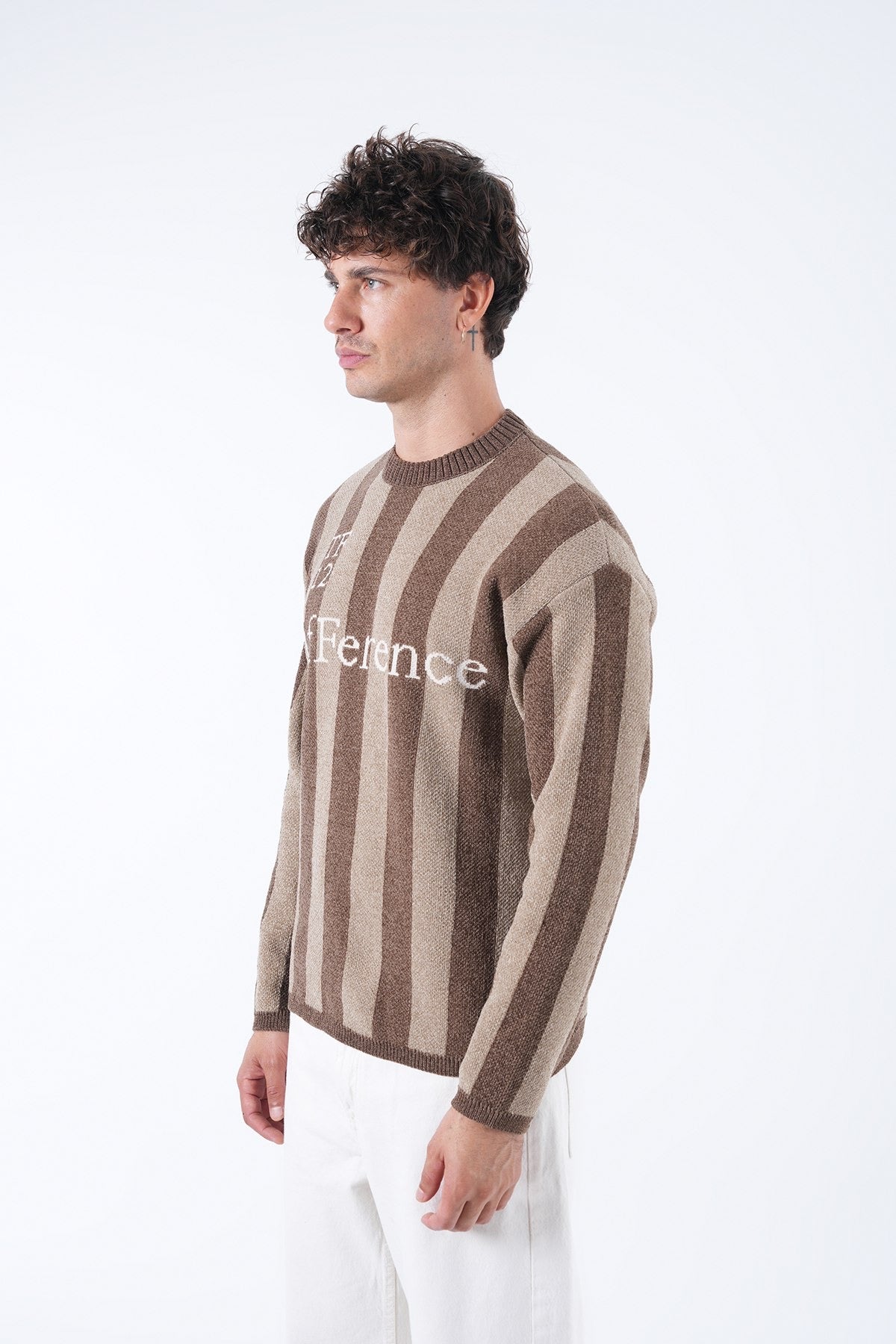 Men’s Striped Statement Sweater – Multi Colors