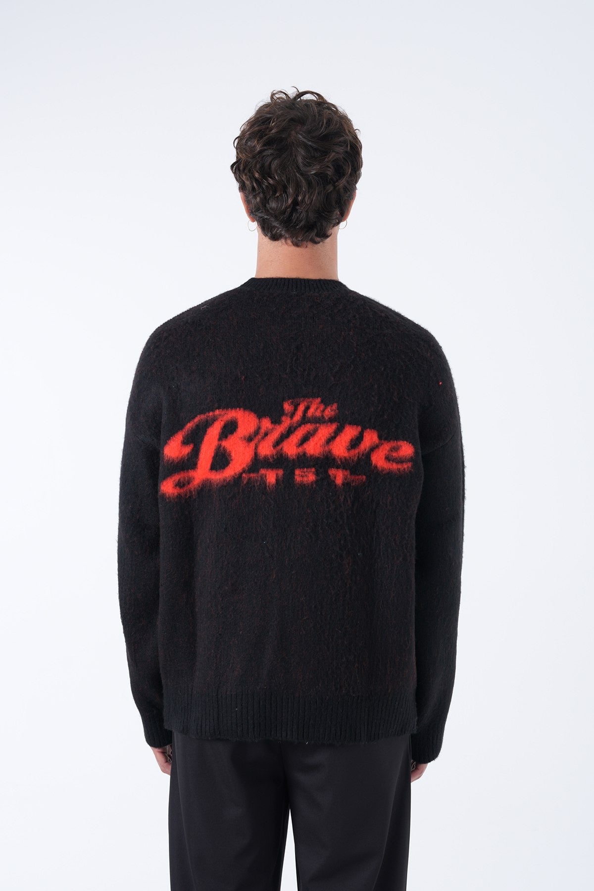 Men’s Graphic Logo Knit Sweater – Black