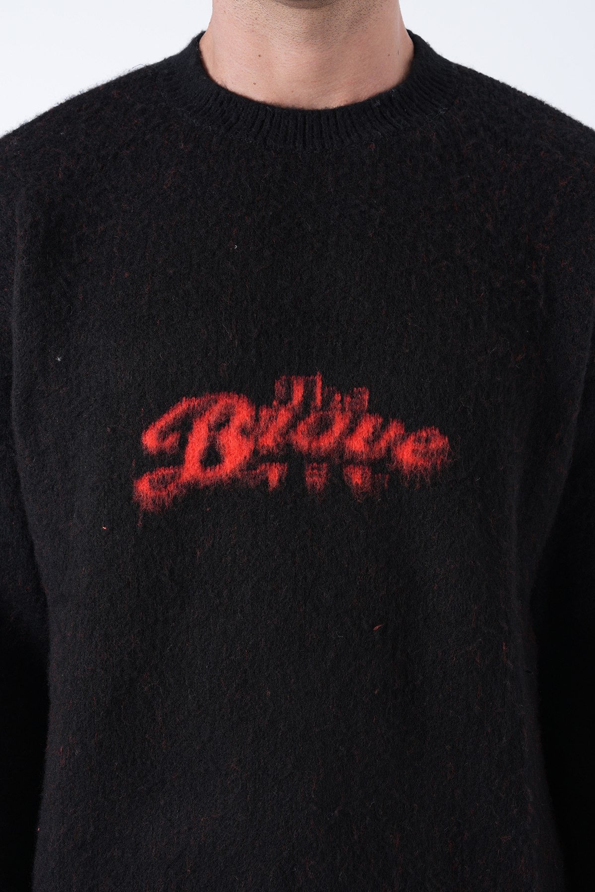 Men’s Graphic Logo Knit Sweater – Black