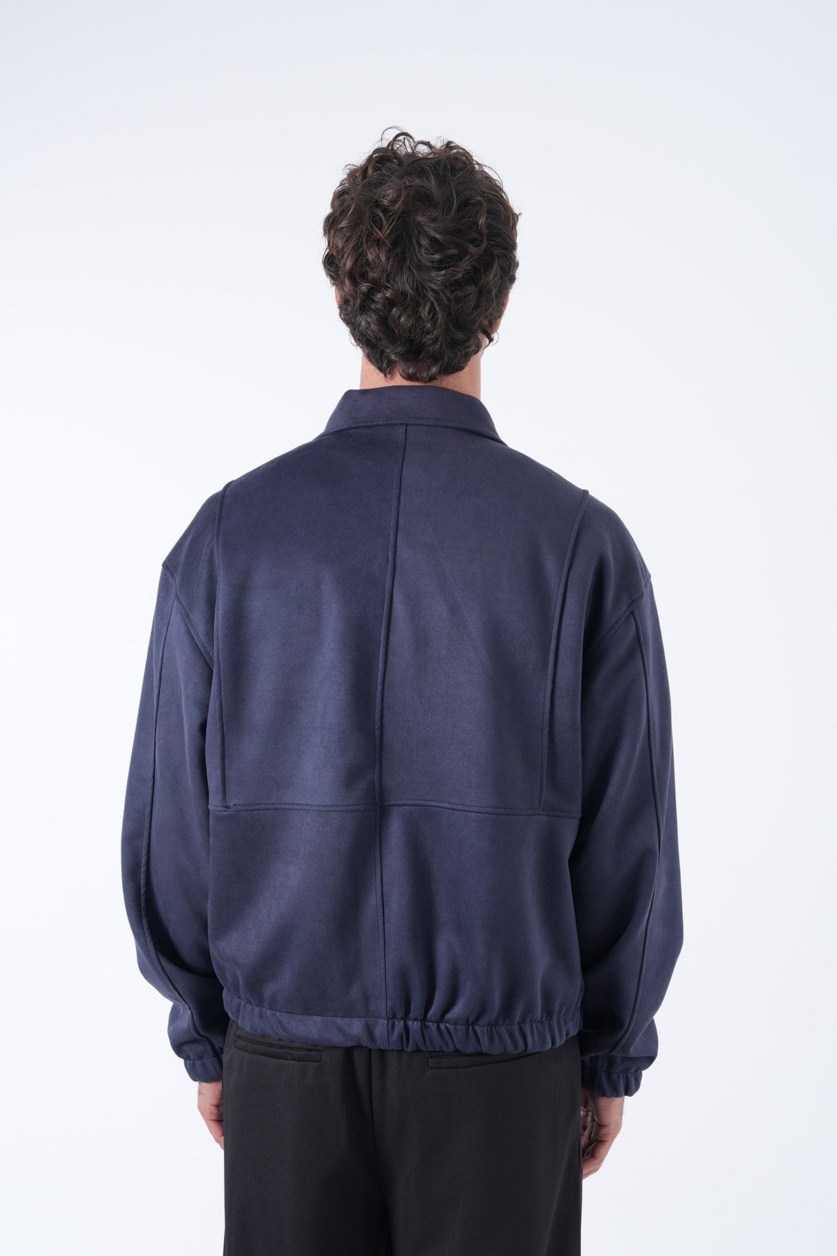 Men’s Suede Effect Zip Jacket – Minimal Collection