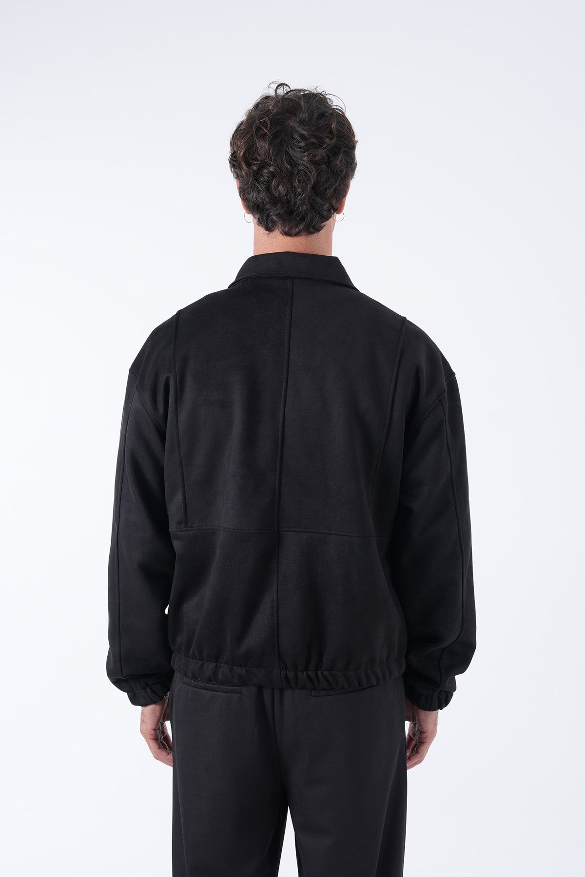 Men’s Suede Effect Zip Jacket – Minimal Collection