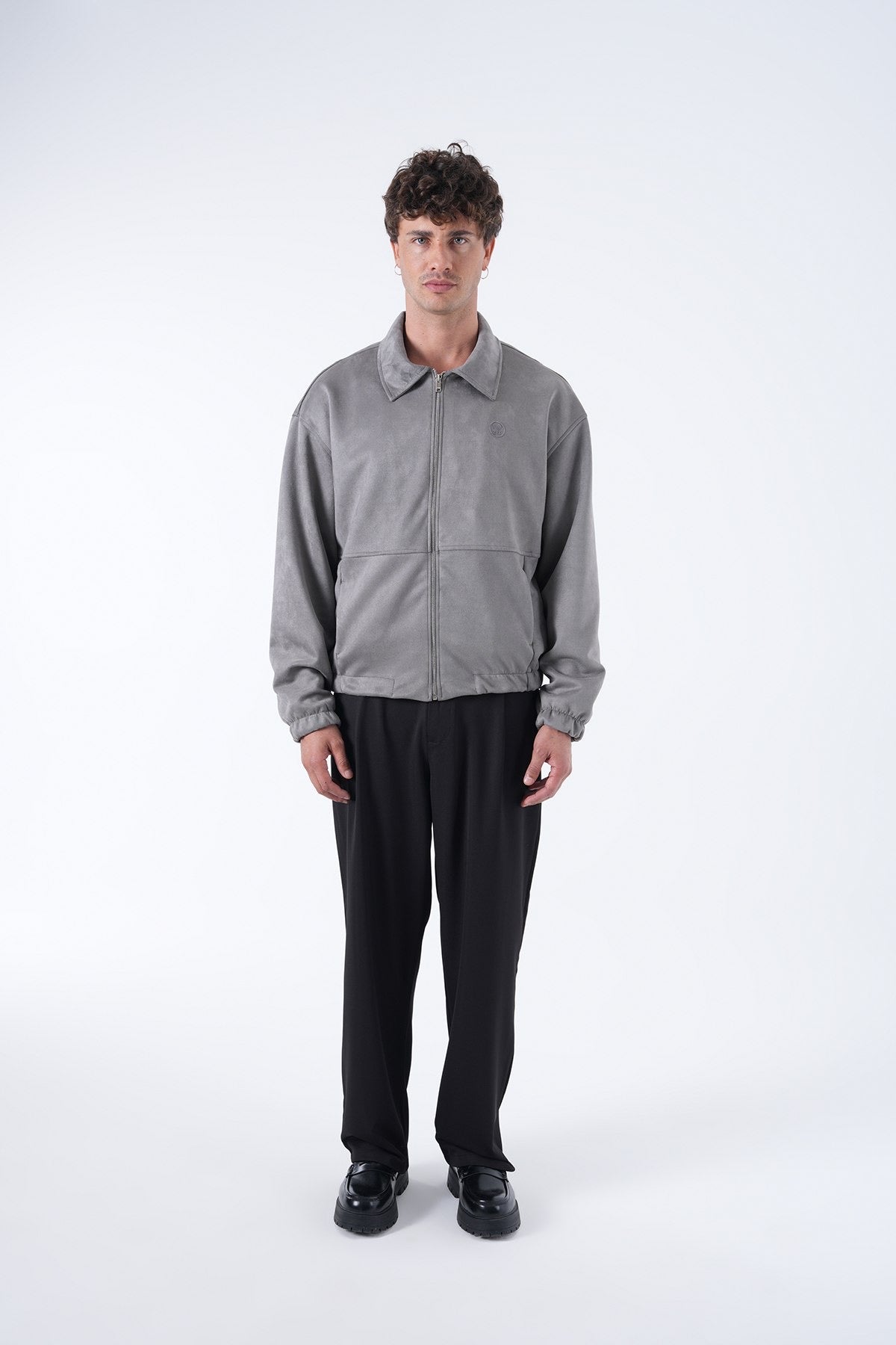 Men’s Suede Effect Zip Jacket – Minimal Collection