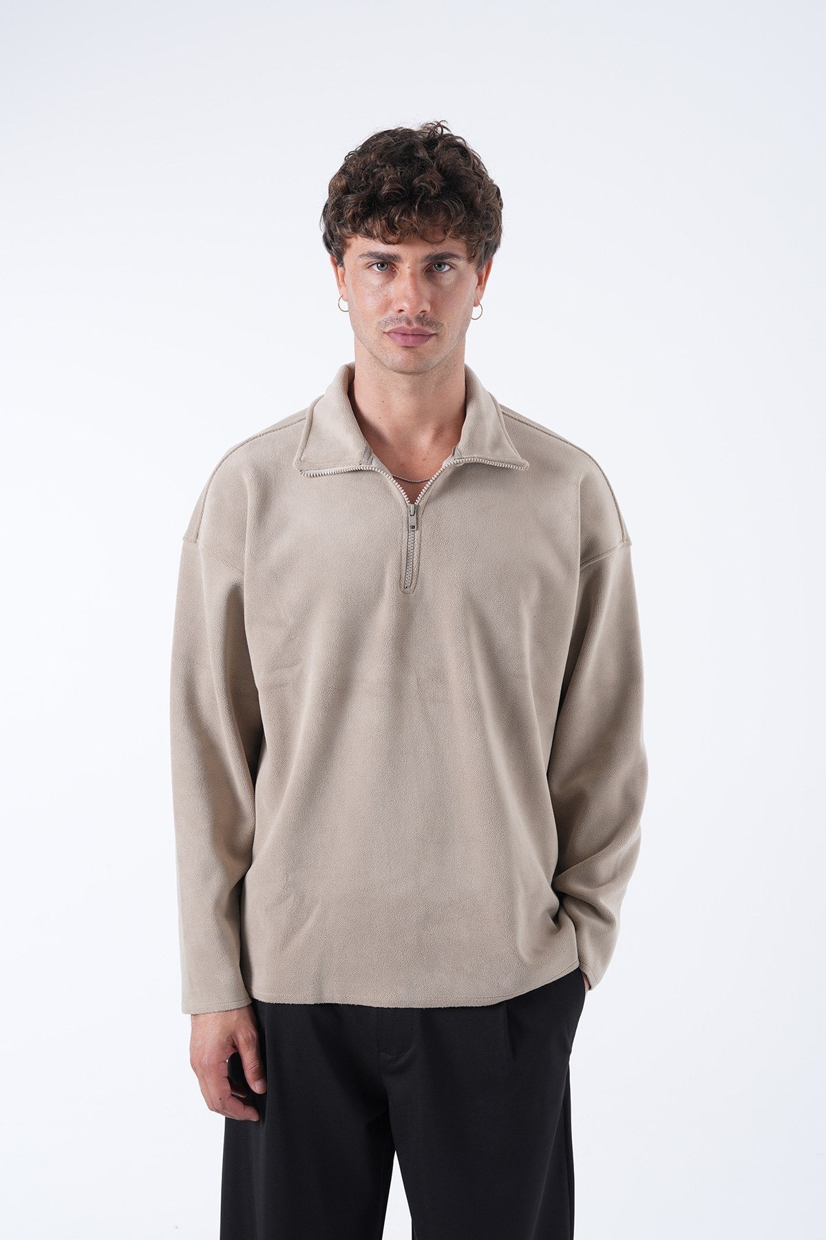 Men’s Minimal Half-Zip Pullover – Essential Collection