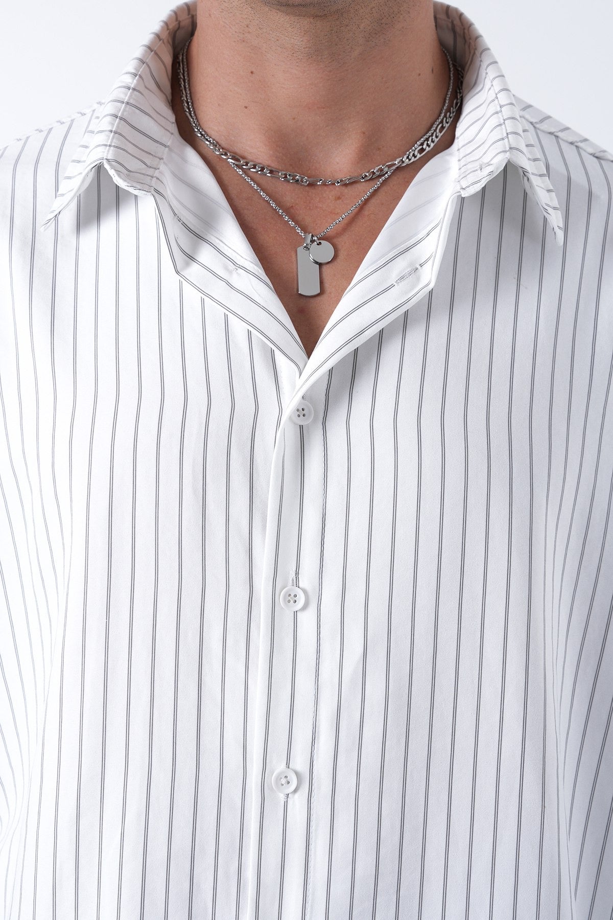 Men’s Classic Striped Button-Up Shirt – Modern Fit