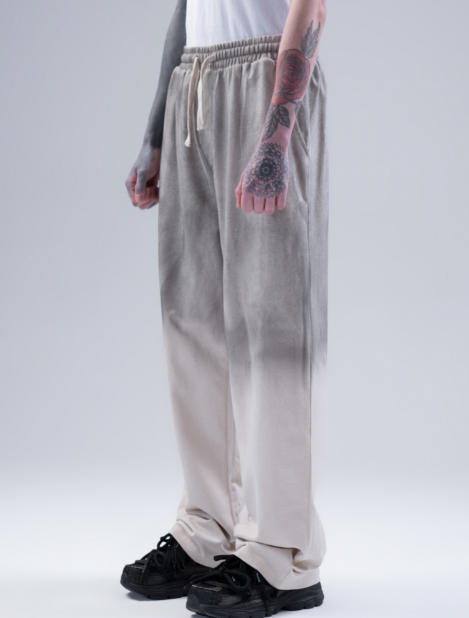 Grey Ombre Drawstring Sweatpants for Men
