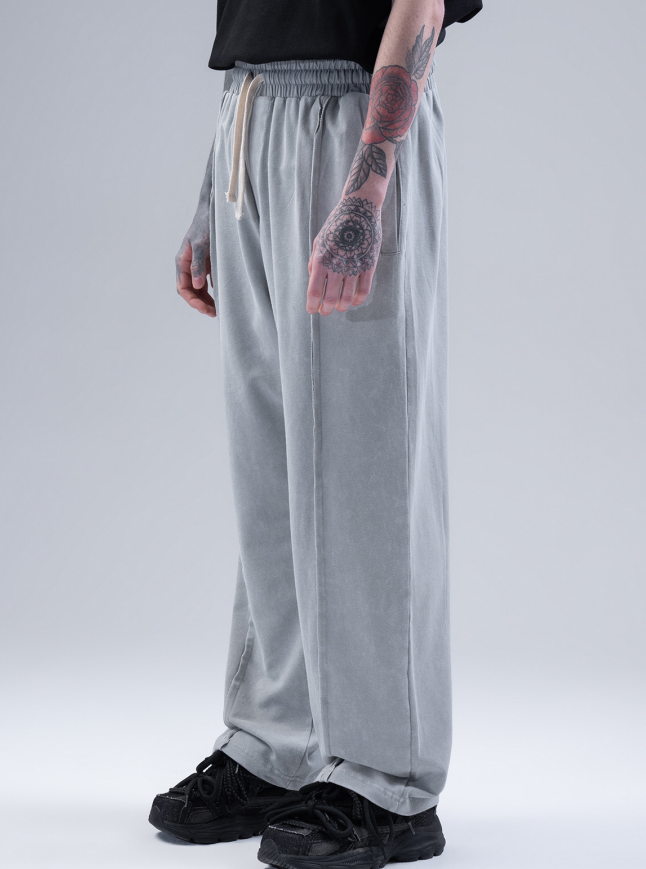 Men’s Casual Grey Sweatpants with Drawstring Waist