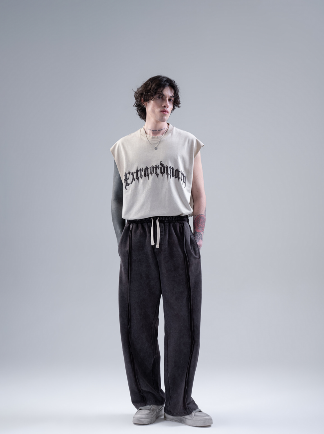 Men’s Casual Dark Sweatpants with Drawstring Waist