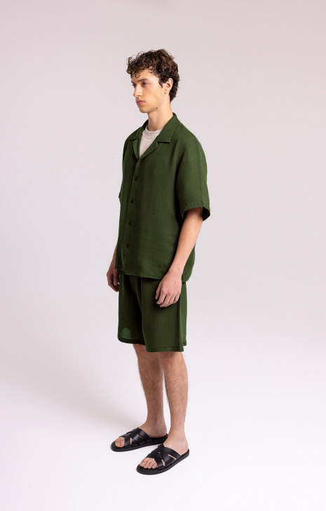 Men's Green Shirt & Shorts Set – Relaxed Summer Fit